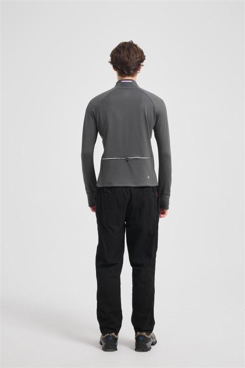 Wholesale 100% Merino Wool Base Layer Men's Breathable Hiking Running Long Sleeve Shirt
