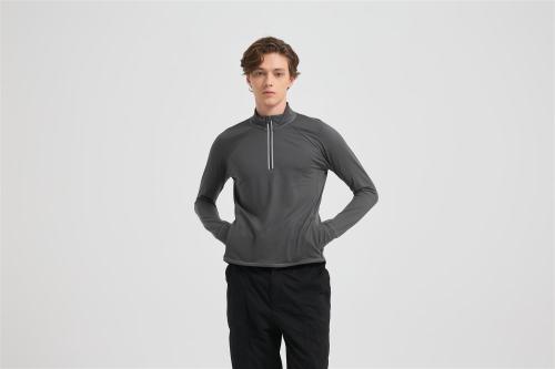 Wholesale 100% Merino Wool Base Layer Men's Breathable Hiking Running Long Sleeve Shirt
