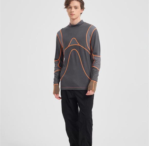 Custom Men's Merino Wool Long Sleeve Shirt - Midweight Crew Neck Top for Hiking, Running, Travel & All-Season Comfort