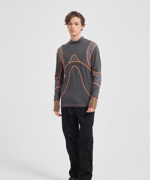 Custom Men's Merino Wool Long Sleeve Shirt - Midweight Crew Neck Top for Hiking, Running, Travel & All-Season Comfort