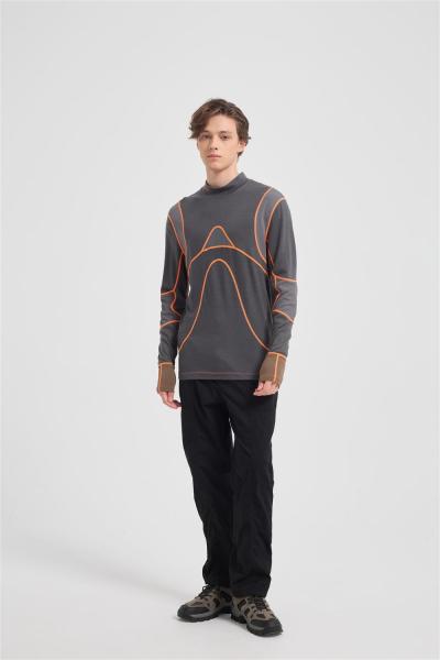 Custom Men's Merino Wool Long Sleeve Shirt - Midweight Crew Neck Top for Hiking, Running, Travel & All-Season Comfort