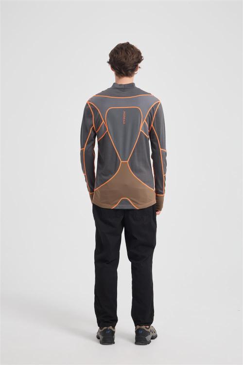 Custom Men's Merino Wool Long Sleeve Shirt - Midweight Crew Neck Top for Hiking, Running, Travel & All-Season Comfort