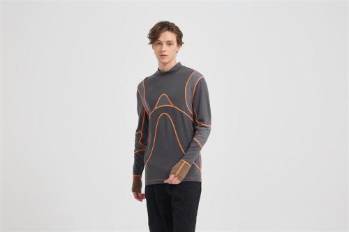 Custom Men's Merino Wool Long Sleeve Shirt - Midweight Crew Neck Top for Hiking, Running, Travel & All-Season Comfort