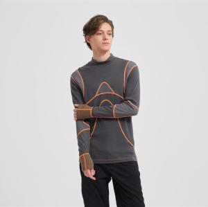 Custom Men's Merino Wool Long Sleeve Shirt - Midweight Crew Neck Top for Hiking, Running, Travel & All-Season Comfort
