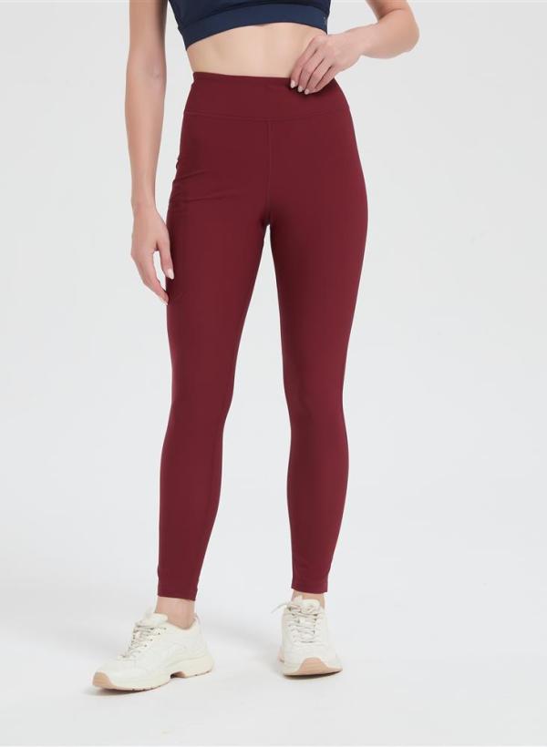 Custom Merino Wool Sports Leggings for Women with Pockets, High Waisted Pants From China