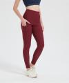Custom Merino Wool Sports Leggings for Women with Pockets, High Waisted Pants From China