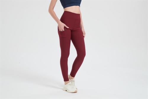 Custom Merino Wool Sports Leggings for Women with Pockets, High Waisted Pants From China
