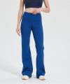 Custom Ribbed Merino Wide Leg Pants Women | Breathable Stretchy Lightweight Cross Waist Pants