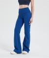Custom Ribbed Merino Wide Leg Pants Women | Breathable Stretchy Lightweight Cross Waist Pants