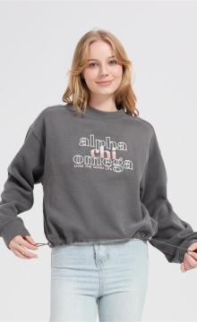 Wholesale Merino Wool Knit Sweatshirt with Drawstring Hem & 3D Toothbrush Embroidery