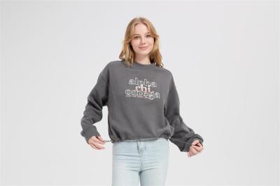 Wholesale Merino Wool Knit Sweatshirt with Drawstring Hem & 3D Toothbrush Embroidery