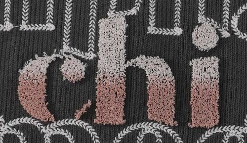 Wholesale Merino Wool Knit Sweatshirt with Drawstring Hem & 3D Toothbrush Embroidery