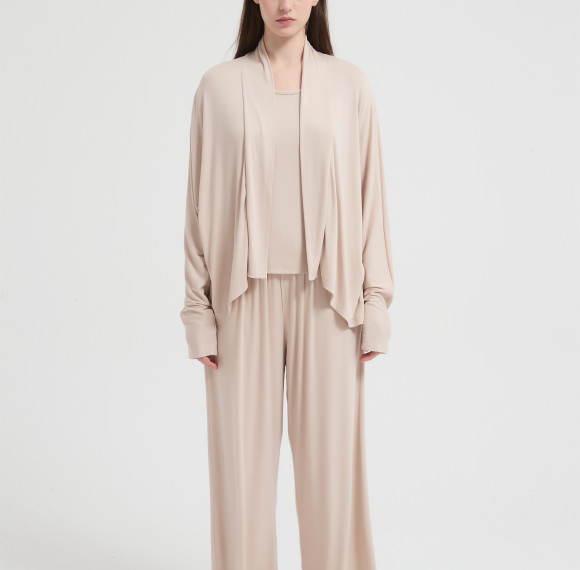 Custom Merino Wool Blend 3-Piece Sleepwear Set for Women