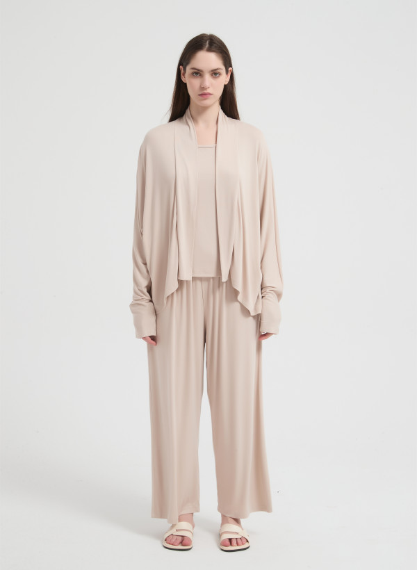 Custom Merino Wool Blend 3-Piece Sleepwear Set for Women