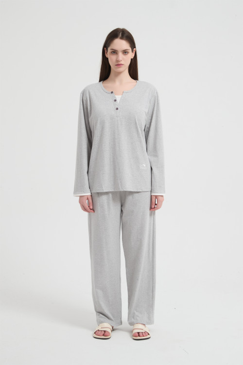 Women's Merino Wool Blend Fabric Sleepwear | Pullover & Pants