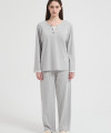 Women's Merino Wool Blend Fabric Sleepwear | Pullover & Pants