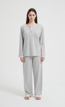 Women's Merino Wool Blend Fabric Sleepwear | Pullover & Pants
