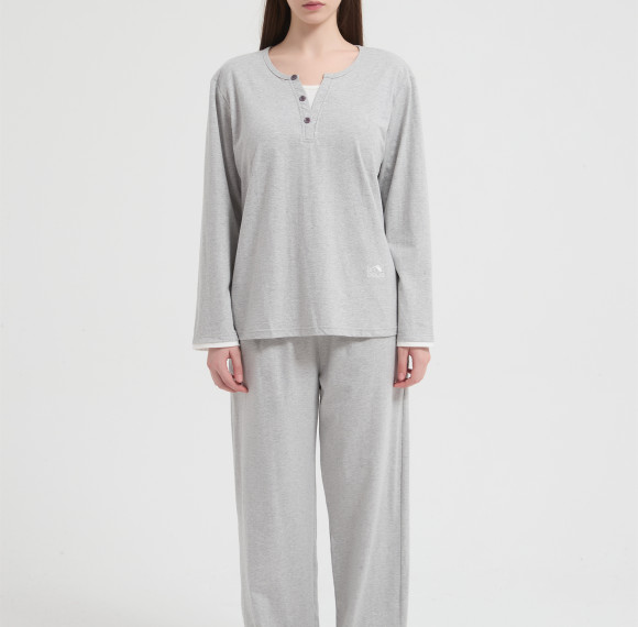 Women's Merino Wool Blend Fabric Sleepwear | Pullover & Pants