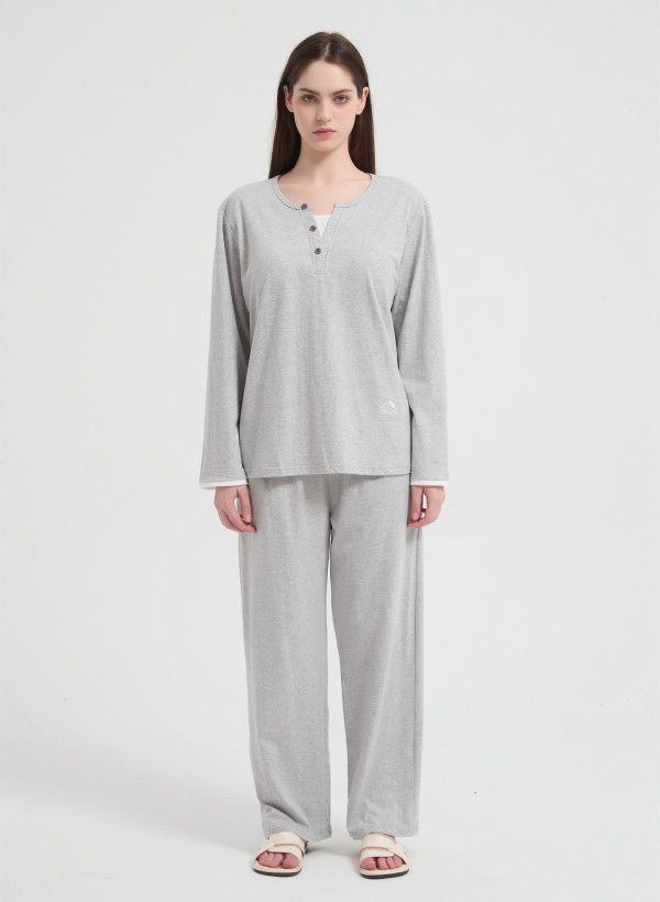 Women's Merino Wool Blend Fabric Sleepwear | Pullover & Pants