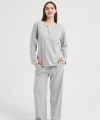 Women's Merino Wool Blend Fabric Sleepwear | Pullover & Pants