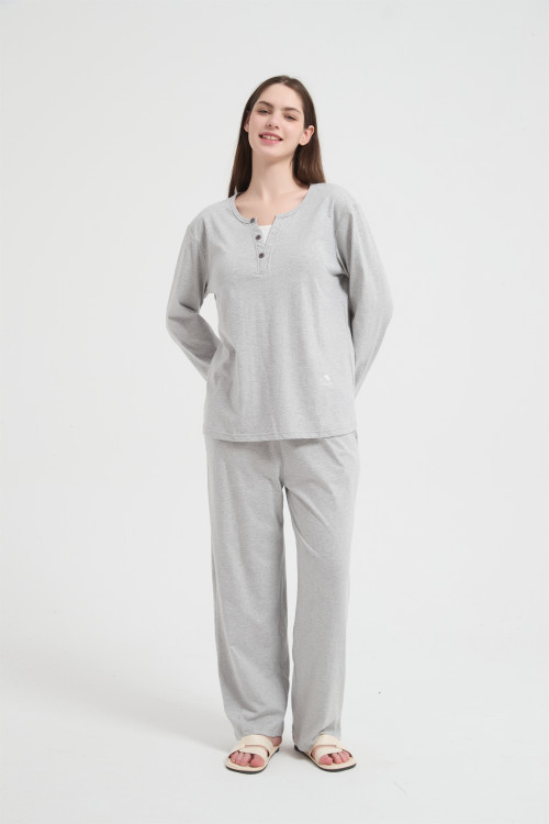 Women's Merino Wool Blend Fabric Sleepwear | Pullover & Pants