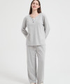 Women's Merino Wool Blend Fabric Sleepwear | Pullover & Pants