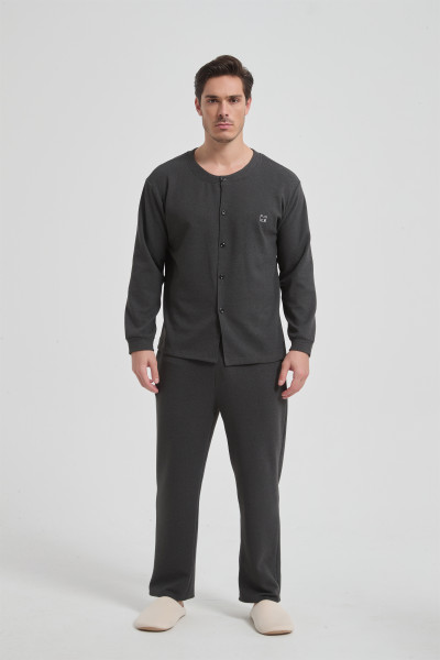 Men's Merino Wool Blend Sleepwear Set | Soft Breathable Knit Sleep Loungewear for Men