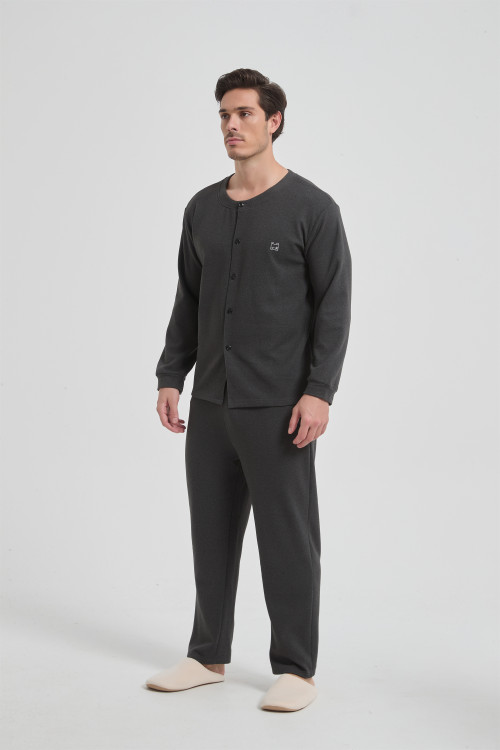 Men's Merino Wool Blend Sleepwear Set | Soft Breathable Knit Sleep Loungewear for Men