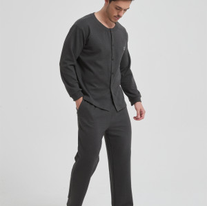 Men's Merino Wool Blend Sleepwear Set | Soft Breathable Knit Sleep Loungewear for Men
