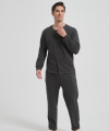 Men's Merino Wool Blend Sleepwear Set | Soft Breathable Knit Sleep Loungewear for Men