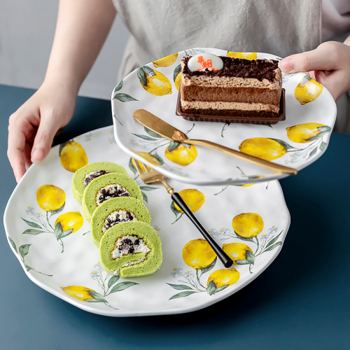 Lemon Pattern Stoneware Plate | Stoneware Plate Manufacturer & Wholesale Supplier