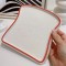 INS Style Red Rim Dessert Plate | Square Ceramic Dish for Western Sweets