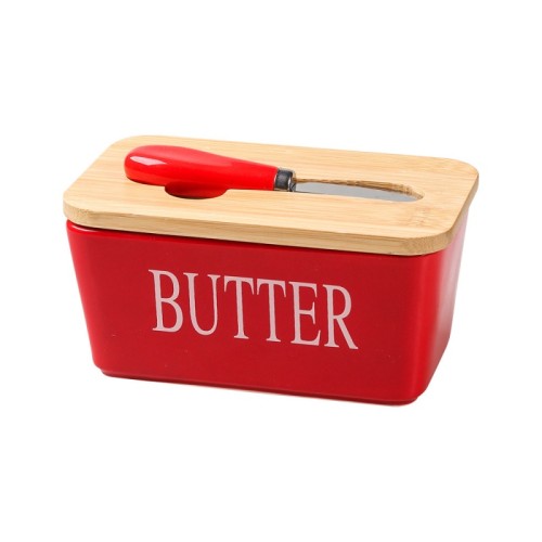 Ceramic Butter Dish with Cover and Knife Slot | Ideal for Breakfast & Hosting