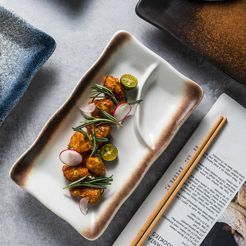 Microwave Safe Textured White Ceramic Salad Plate with Handmade Minimalist Design