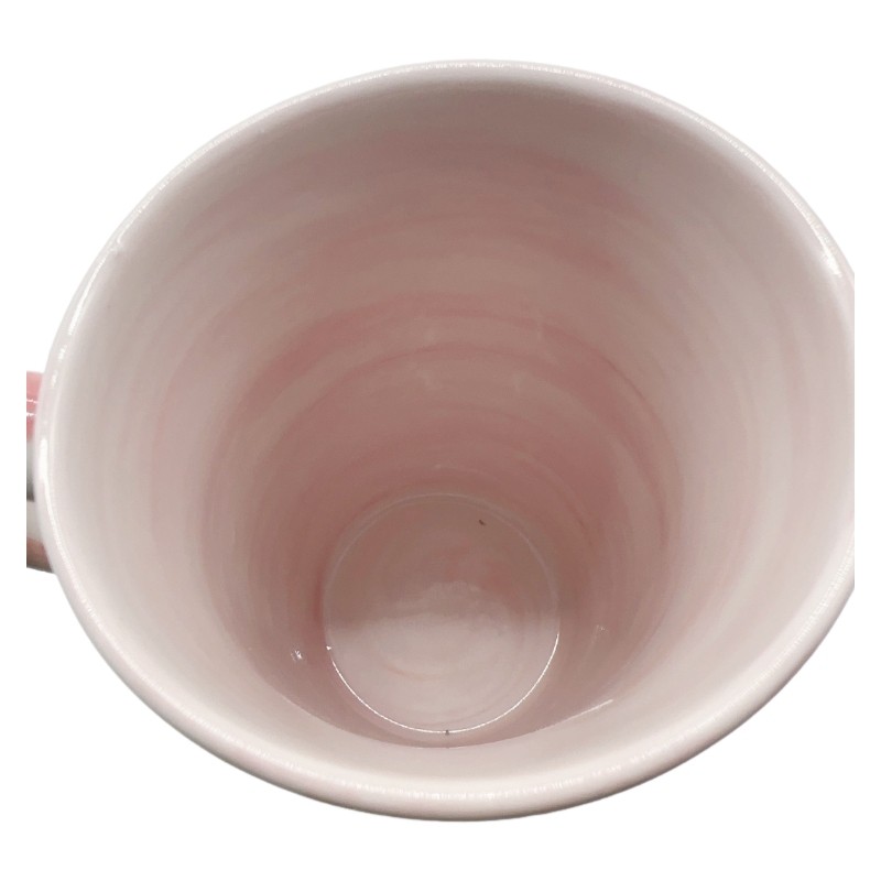 Gold Electroplated Bone China Mug in White, Featuring Gold Handle, Base Heart Design, 350ml Capacity for Coffee