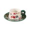 Christmas Ceramic Coffee Cups with Saucer | 300ml Festive Santa & Holiday Design