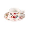 Christmas Ceramic Coffee Cups with Saucer – 300ml Festive Santa & Holiday Design