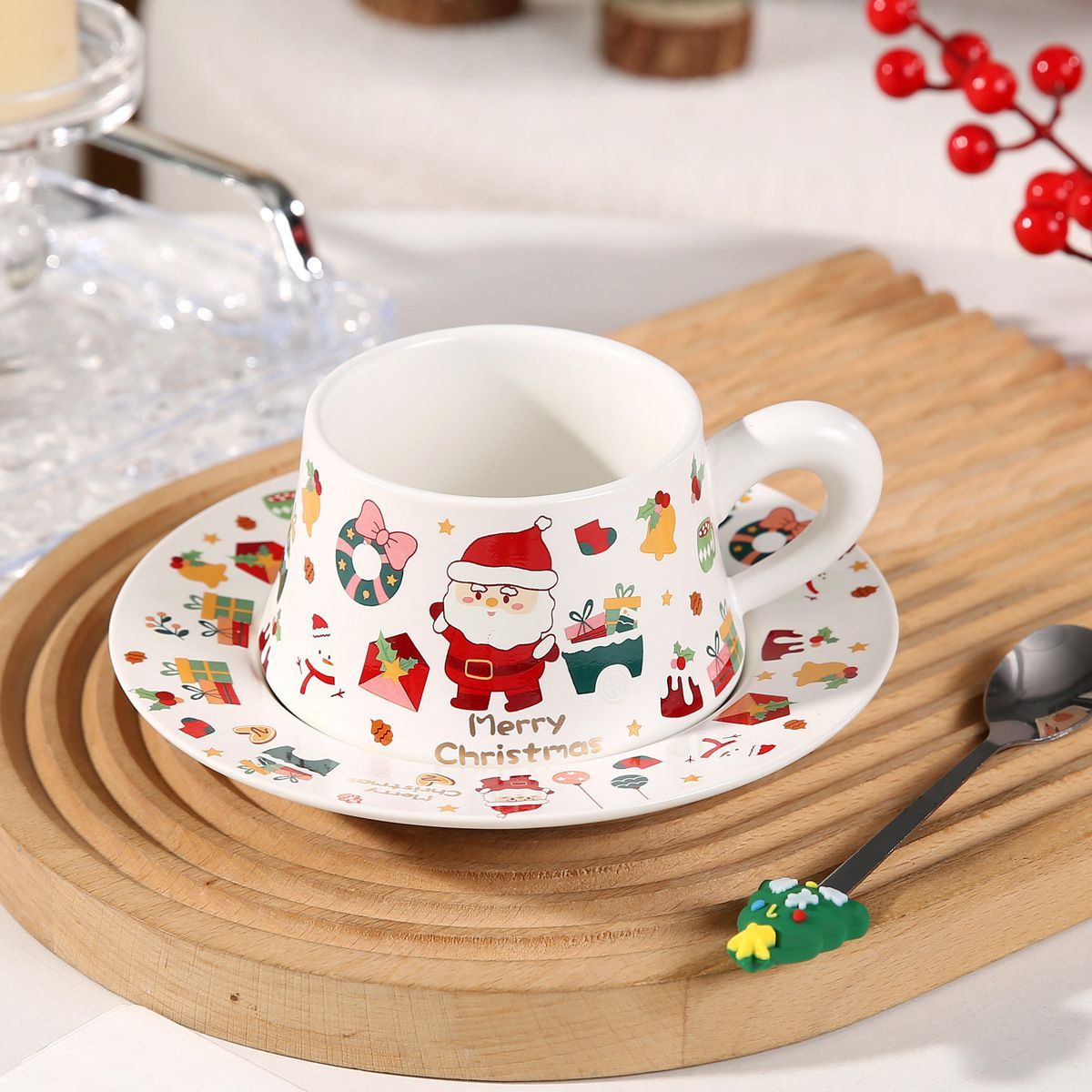 Ceramic Coffee Cup And Saucer Full View