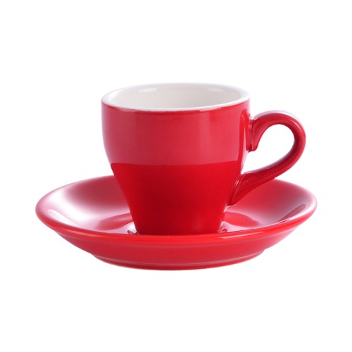 80ml Ceramic Espresso Cups with Saucers – Colorful Coffee Cup Set for Espresso & Ristretto