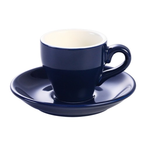 80ml Ceramic Espresso Cups with Saucers – Colorful Coffee Cup Set for Espresso & Ristretto