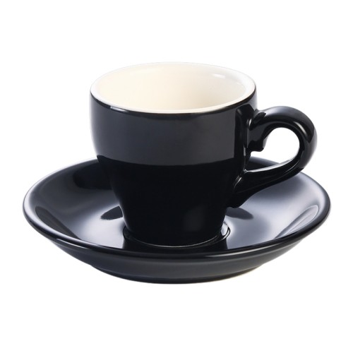 80ml Ceramic Espresso Cups with Saucers – Colorful Coffee Cup Set for Espresso & Ristretto