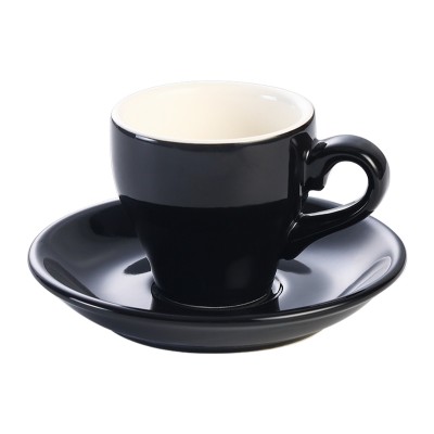 80ml Ceramic Espresso Cups with Saucers – Colorful Coffee Cup Set for Espresso & Ristretto