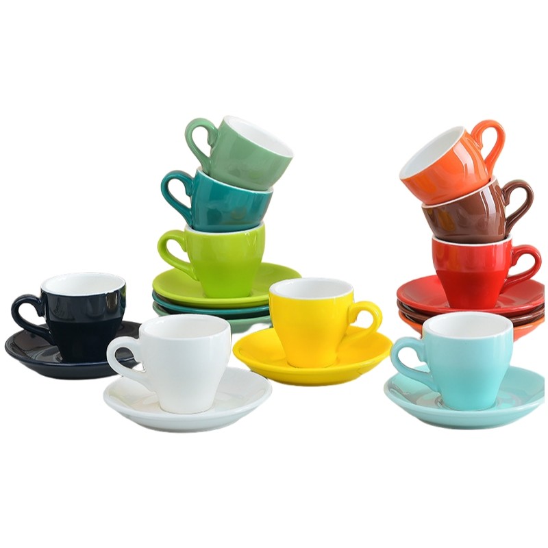Ceramic Coffee Cup And Saucer Full View