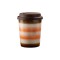 290ml Reactive Glaze Ceramic Travel Coffee Mug with Lid | Portable Reusable Cup