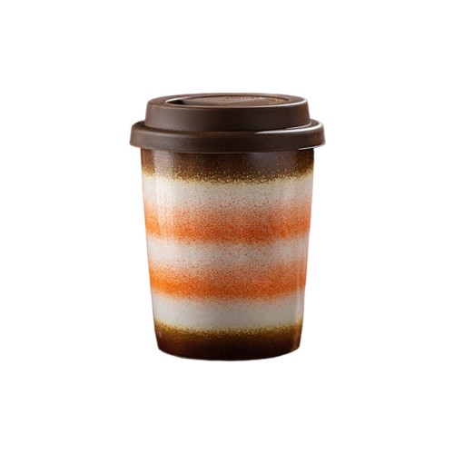 290ml Reactive Glaze Ceramic Travel Coffee Mug with Lid – Portable Reusable Cup