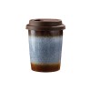 290ml Reactive Glaze Ceramic Travel Coffee Mug with Lid – Portable Reusable Cup