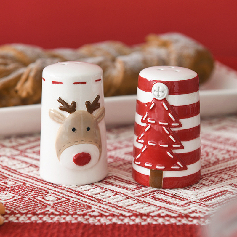 Whole View Of Nordic Xmas Ceramic Salt&Pepper Shakers