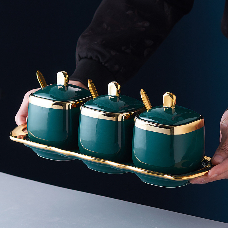 Luxury Ceramic Spice Jars Smooth Detail View