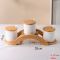 Nordic Ceramic Spice Jar Set With Bamboo Lids | 3-Piece Seasoning Containers For Kitchen Storage