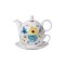 Creative Porcelain Tea Set | Floral English Style Teapot with Cup and Saucer, Single Serve Afternoon Tea Gift
